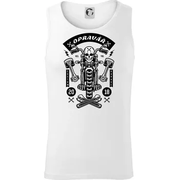 Lebka motorkář opravář - Tílko pánské Core - M ( Bílá )