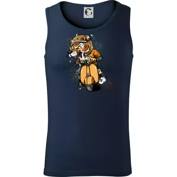 Tygr motorkářem - Tílko pánské Core - M ( Námořní modrá (velmi tmavá - téměř černá) )