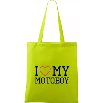 I love my motoboy - Taška bavlněná - 42 x 38 cm ( Limetková )