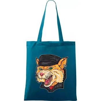 Kocour motorkář - Taška bavlněná - 42 x 38 cm ( Petrolejová )