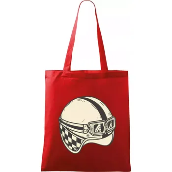 Nákupní taška Moto helma - žalud - Taška bavlněná - 42 x 38 cm ( Červená )