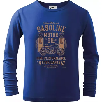 Chlapecké tričko Gasoline Motor Oil - Triko dětské Long Sleeve - 122 cm/6 let ( Královská modrá )