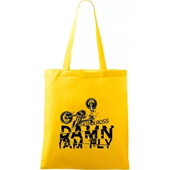 Motocross damn iam fly - Taška bavlněná - 42 x 38 cm ( Žlutá )