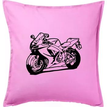 Polštář Sportovní motorka - Polštář 50x50 - 50x50 - Pouze potah ( Růžová )
