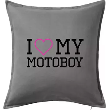 Polštář I love my motoboy - Polštář 50x50 - 50x50 - Pouze potah ( Tmavě šedý melír )