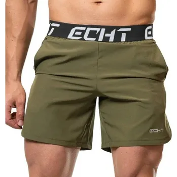 Pánské kraťasy Pánské sportovní fitness kraťasy Prodyšné běžecké šortky Rychleschnoucí letní tréninkové kraťasy na cvičení Posilovna Volný střih armádní zelená XS