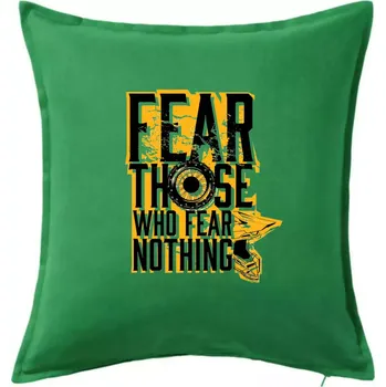 Polštář Motocross fear those who fear nothing - Polštář 50x50 - 50x50 - Včetně výplně ( Středně zelená )