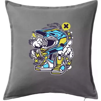 Polštář Motohelmátor - Polštář 50x50 - 50x50 - Pouze potah ( Tmavě šedý melír )