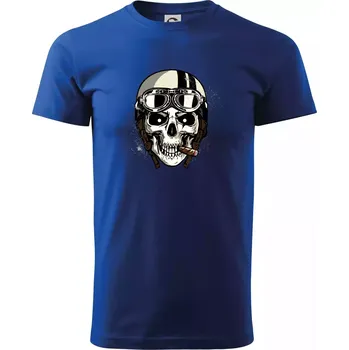 Motorkářská helma a doutník - Triko extra velké (5-8XL) - 8XL ( Královská modrá )