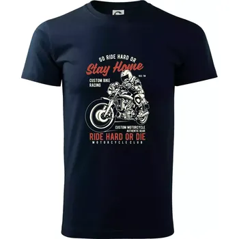 Pánské tričko Go Ride Hard - Triko extra velké (5-8XL) - 6XL ( Námořní modrá (velmi tmavá - téměř černá) )