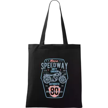 Speedway Motorcycle - Taška bavlněná - 42 x 38 cm ( Černá )