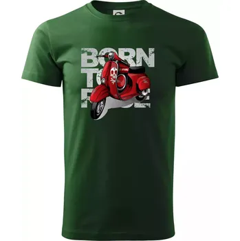Pánské tričko Scooter born to ride red - Triko extra velké (5-8XL) - 6XL ( Lahvově zelená )