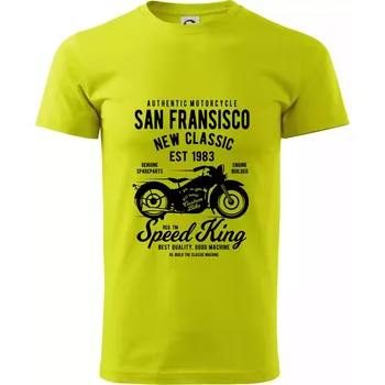 Pánské tričko San Fransisco Motorcycle - Klasické pánské triko vyšší gramáže - 3XL ( Limetková )