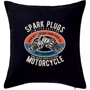 Polštář Spark Plugs ovál - Polštář 50x50 - 50x50 - Včetně výplně ( Černá )