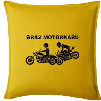 Polštář Sraz motorkářů (Hana-creative) - Polštář 50x50 - 50x50 - Pouze potah ( Žlutá )