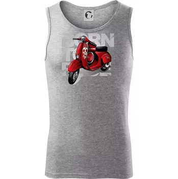 Scooter born to ride red - Tílko pánské Core - M ( Tmavě šedý melír )