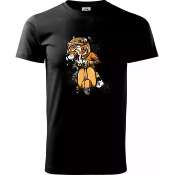 Pánské tričko Tygr motorkářem - Triko extra velké (5-8XL) - 8XL ( Černá )