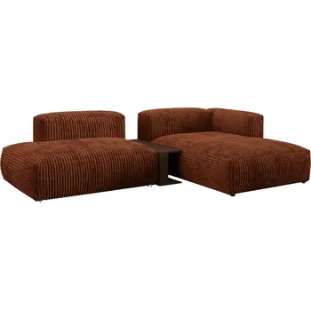 Pohovka Micadoni Terakotově červená manšestrová rohová pohovka Martina 285 cm, pravá