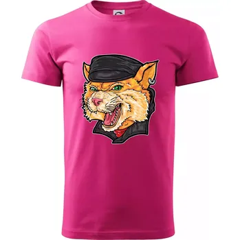 Pánská móda Kocour motorkář - Klasické pánské triko vyšší gramáže - XL ( Purpurová )