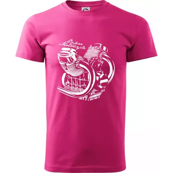 Pánská móda Biker Motorcycle motor - Klasické pánské triko vyšší gramáže - L ( Purpurová )