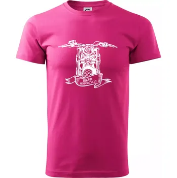 Pánská móda Biker Motorcycle motorka - Klasické pánské triko vyšší gramáže - S ( Purpurová )