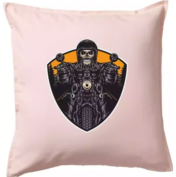 Polštář Road runner lebka - Polštář 50x50 - 50x50 - Včetně výplně ( Světle růžová )