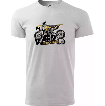 Motocross my world - Triko extra velké (5-8XL) - 7XL ( Světlešedý Melír )