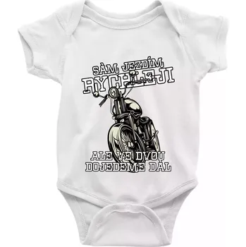 Kojenecké oblečení Sám jezdím rychleji, ale ve dvou dojedeme dál - Body kojenecké s krátkým rukávem - Krátký r. do 3 měs ( Bílá )