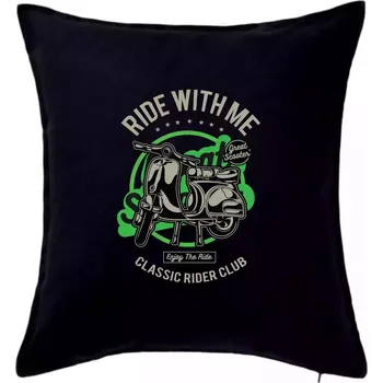 Polštář Ride With Me - Polštář 50x50 - 50x50 - Pouze potah ( Černá )