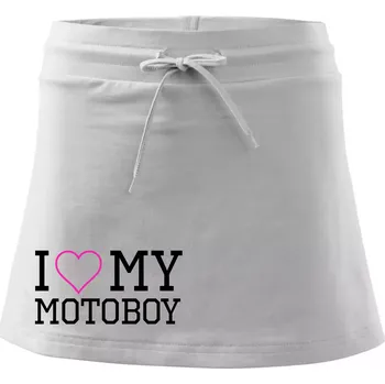 Dámská sukně I love my motoboy - Sportovní sukně - two in one - L ( Bílá )