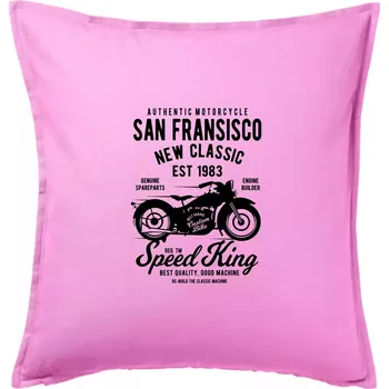 Polštář San Fransisco Motorcycle - Polštář 50x50 - 50x50 - Pouze potah ( Růžová )