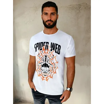 Pánské tričko Bílé pánské tričko s potiskem SPIDER RX5263 Velikost: 2XL