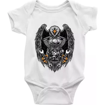 Kojenecké oblečení Moto orel - Body kojenecké s krátkým rukávem - Krátký r. do 3 měs ( Bílá )