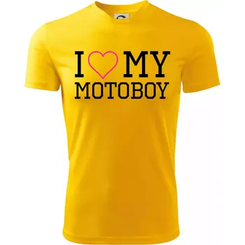 Chlapecké tričko I love my motoboy - Dětské triko sportovní (dresovina) - 146 cm/10 let ( Žlutá )