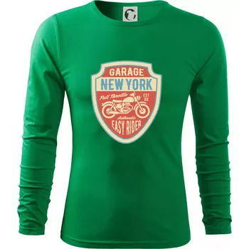Pánská móda Garage New York - Triko s dlouhým rukávem FIT-T long sleeve - S ( Středně zelená )