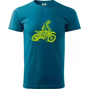 Pánské tričko Crosska zelená - Klasické pánské triko vyšší gramáže - L ( Petrolejová )