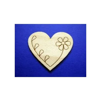Dřevěná hračka Dřevěné dekorace 100ks -vzor srdce č.107 88907