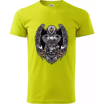 Moto orel - Klasické pánské triko vyšší gramáže - S ( Limetková )