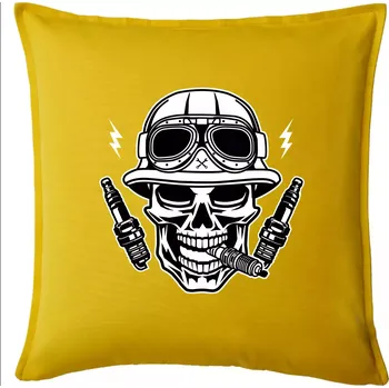 Polštář Lebka zapalovací svíčky - Polštář 50x50 - 50x50 - Pouze potah ( Žlutá )