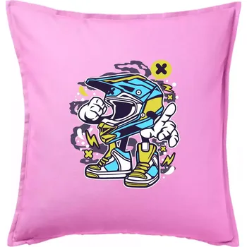 Polštář Motohelmátor - Polštář 50x50 - 50x50 - Pouze potah ( Růžová )