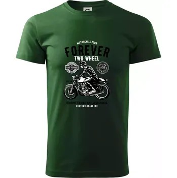 Forever Two Wheel - Triko extra velké (5-8XL) - 7XL ( Lahvově zelená )