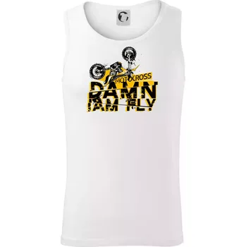 Motocross damn iam fly - Tílko pánské Core - XL ( Bílá )