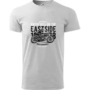 Raisin Hell Moto Racer - Triko extra velké (5-8XL) - 8XL ( Světlešedý Melír )