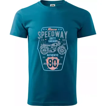 Speedway Motorcycle - Klasické pánské triko vyšší gramáže - S ( Petrolejová )