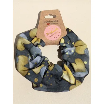 Gumička do vlasů – šedivo-zlatá barva