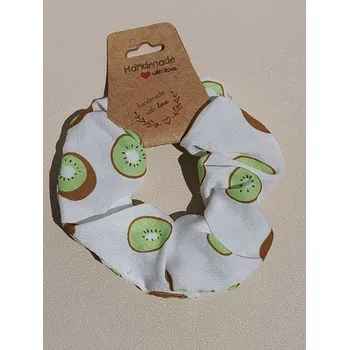 Gumička do vlasů – bílá s motivem kiwi