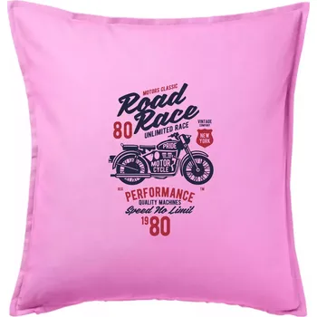 Polštář Road Race Motorcycle - Polštář 50x50 - 50x50 - Pouze potah ( Růžová )