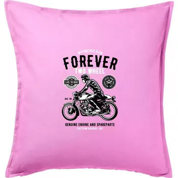 Polštář Forever Two Wheel - Polštář 50x50 - 50x50 - Pouze potah ( Růžová )