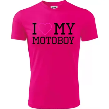 I love my motoboy - Dětské triko sportovní (dresovina) - 158 cm/12 let ( Neon Pink )