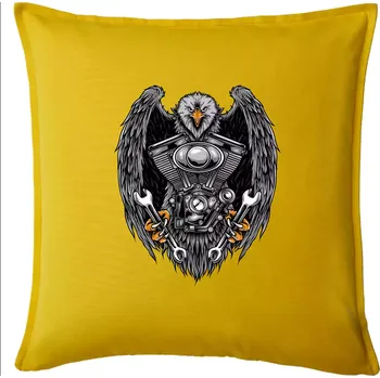 Polštář Moto orel - Polštář 50x50 - 50x50 - Pouze potah ( Žlutá )
